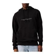 Chenille Monologo Hoodie Sort