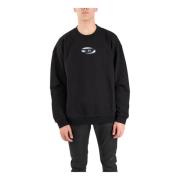 Afslappet pasform rund hals sweatshirt med frontlogo