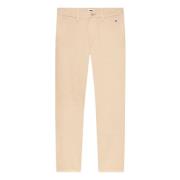 Beige Chino Bukser med Bomuldstwill