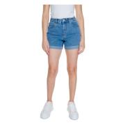 Blå Plain Dame Shorts med Lommer