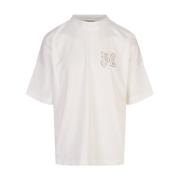 Hvid Monogram T-shirt med Oversize Pasform