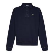 Blå Polo Sweater med Krokodille Patch