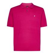 Pink Polo Shirt med Hvidt Logo