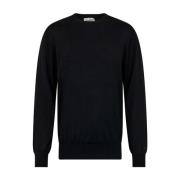 Ribbet O-Neck Uld Jumpers