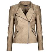 Faux læder Biker Jakke Beige