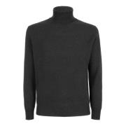 Grå Uld Cashmere Skildpaddehals Sweater