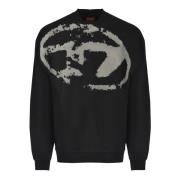 Sort Bomuld Jersey Sweater med Logo