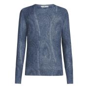 Blå Paisley Silke Kashmir Sweater