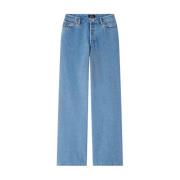 Højtaljede straight leg jeans