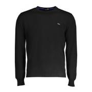 Sort basic crew neck sweater til mænd