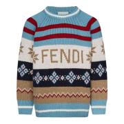 Geometrisk Jacquard Mønster Crewneck Sweater