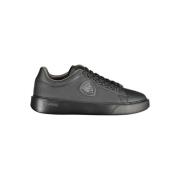 Sporty Sort Polyester Sneaker med Kontrastdetaljer