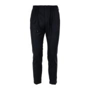 Blå Tapered Gabardine Bukser