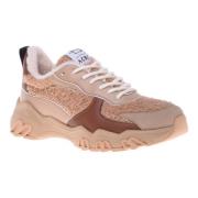 Trainers in beige eco-leather