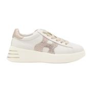 Beige Læder Platform Sneakers