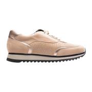 Beige lave sneakers med lynlås