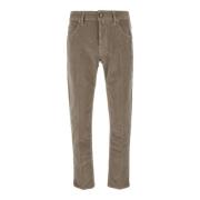 Slim Fit Beige Jeans Corduroy Stil