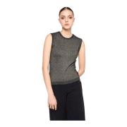 Lamé Strik Tank Top Rund Hals