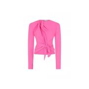 Neon Fuchsia Zelda Bluse med Knuder