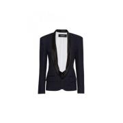 Statement Shawl Slim Blazer i Denim