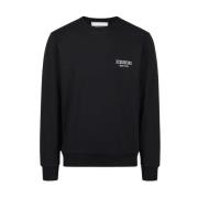 Sort crewneck-sweatshirt med broderet logo