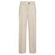 Beige High Waist Straight Fit Bukser