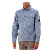 Blå Corduroy Knappet Overshirt