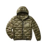 Grøn Bølge Nylon Puffer Jakke