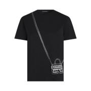 Sort T-shirt med taske design