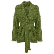 Oversized Mohair Cardigan V-Hals Grøn