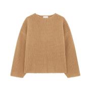 Strik Oversize Sweater Rund Hals Lange Ærmer