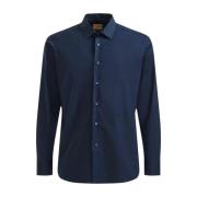 Slim Fit Langærmet Skjorte Navy Blå