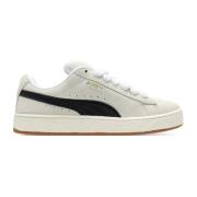 Creme Sneakers Ruskind Formstrip Mesh