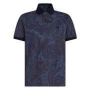 Blå Paisley Polo Skjorte