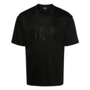 Elegant Sort Kortærmet Bomulds T-shirt