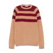 Brun Stribet Uld-Kashmir Sweater