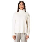 Kashmir silke turtleneck sweater med fletninger