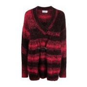 Rød Uld Cardigan Sweater