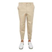 Folded Waistband Beige Bukser