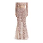 Paillet Paisley Maxi Nederdel i Nude