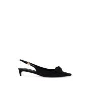 Silkesatin Bue Slingback Pumps