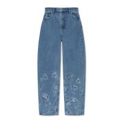 Jeans med glitrende pailletter