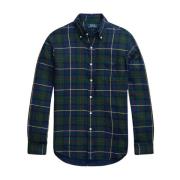 Navy Checkered Shirt with Logo