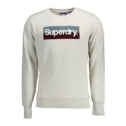 Grå Langærmet Crewneck Sweatshirt Broderet Logo