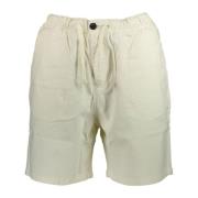 Hvid Bermuda Shorts Slim Fit Bomuld