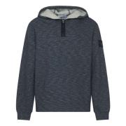 Grå Hoody Half Zip Sweater