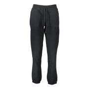 Sporty Sort Dame Sweatpants med Broderi