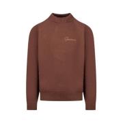 Brun Strikket Crewneck Sweater