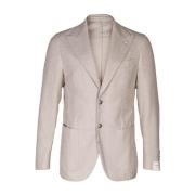 Herre Bomuld Blazer med Metal Knapper