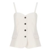 Ivory Uldblanding Sweetheart Top